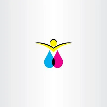 Print ink man vector logo icon symbol Illustrazione stock