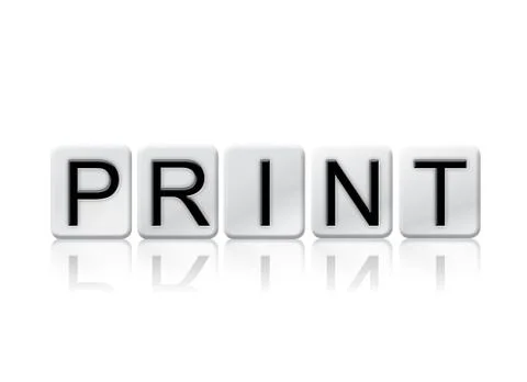 Print Isolated Tiled Letters Concept and Theme Illustration