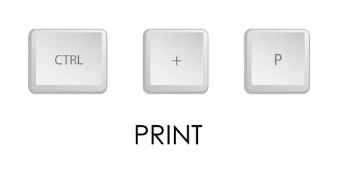 Print key combination. Keyboard shortcut for quickly executing command in o.. Stock Illustration