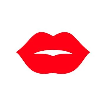 Print of lips kiss vector background Stock Illustration