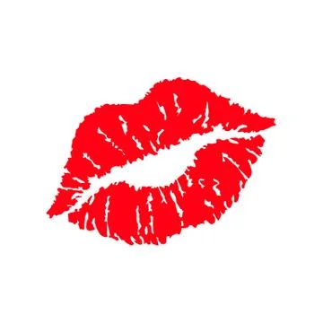 Print of lips kiss vector background Stock Illustration