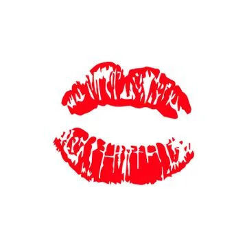 Print of lips kiss vector background Stock Illustration