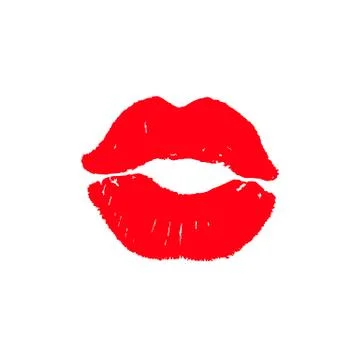 Print of lips kiss vector background Stock Illustration