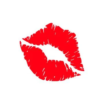 Print of lips kiss vector background Stock Illustration