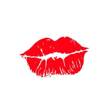 Print of lips kiss vector background Stock Illustration