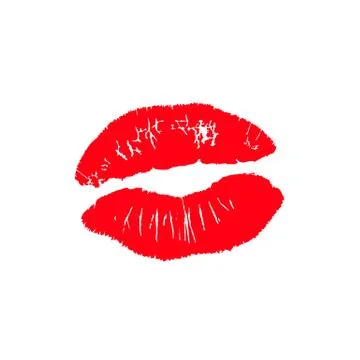 Print of lips kiss vector background Stock Illustration