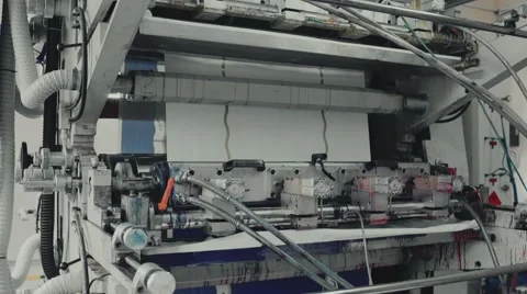 Print machine on the factory Stock Footage 65877616