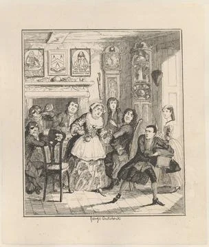 Print made by George Cruikshank, 1792 1878, British, May I be Cursed, mutt... Stock Photos
