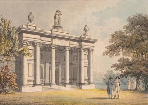 Print made by James Malton, 1761 1803, British, Design for a Theatre. Etch... Stock Photos