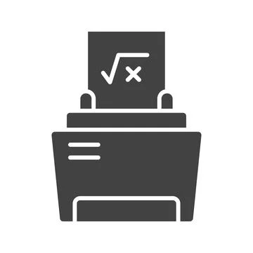 Print Math Sheet icon vector image. 스톡 일러스트