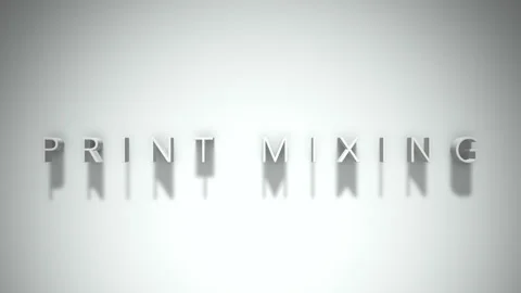 Print mixing 3D title animation white text on a white background Stock Footage 299378370