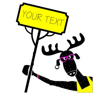 Print moose DJ Stock Illustration