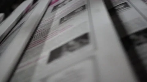 Print the newspaper from a short distance. Stock Footage 82285243
