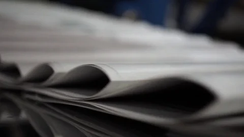 Print the newspaper from a short distance. Stock Footage 82285257
