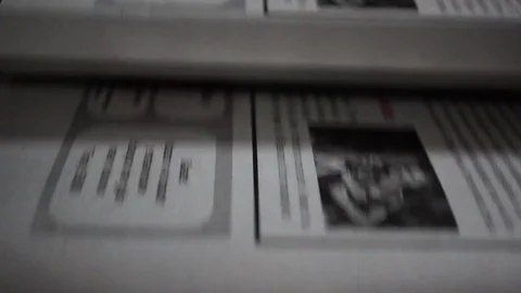 Print the newspaper from a short distance. Stock Footage 82285280