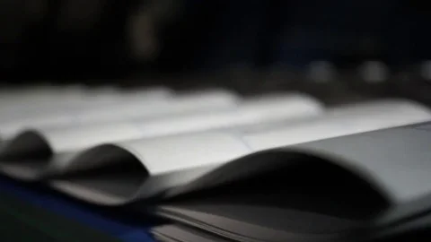 Print the newspaper from a short distance. Stock Footage 82285357