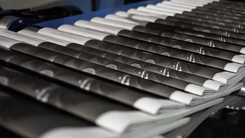 Print the newspaper from a short distance. Stock Footage 82285409