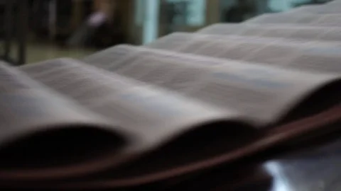 Print the newspaper from a short distance. Stock Footage 82285672