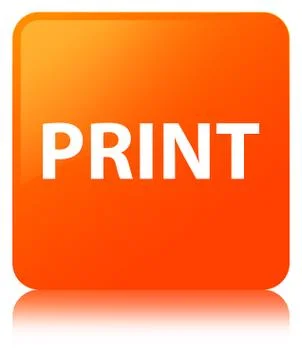 Print orange square button Stock Illustration