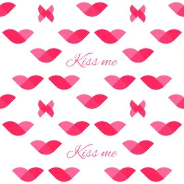 Print pattern kiss me Stock Illustration