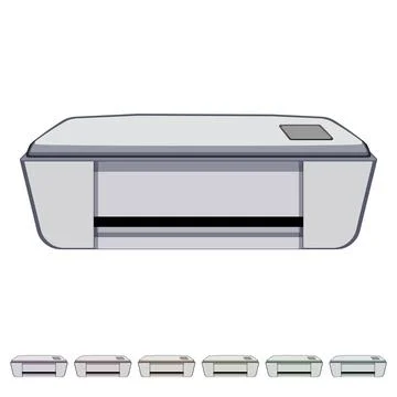 Print photo printer cartoon vector graphic Stockillustratie