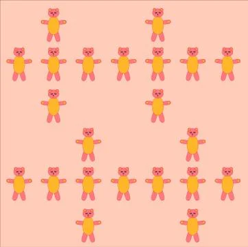 Print with pink bears 库存插图
