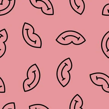 Print of Pink Lips Seamless Pattern. Stock Illustration