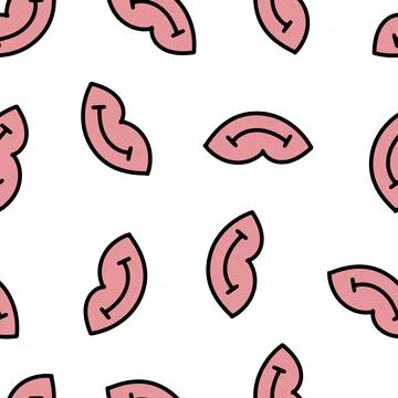 Print of Pink Lips Seamless Pattern. Illustrazione stock