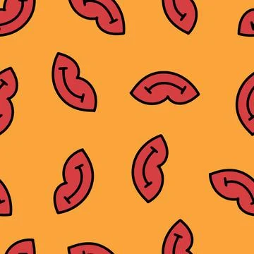 Print of Pink Lips Seamless Pattern. Stock Illustration