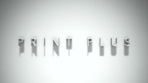 Print plus 3D title animation with shadows on a white background Stock Footage 297672304