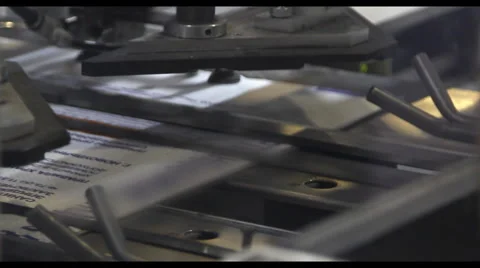 Print press typography machine in work Stock Footage 44119601