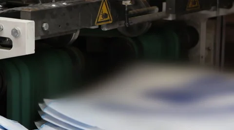 Print press typography machine in work Stock Footage 45127363