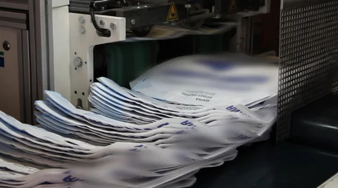 Print press typography machine in work Stock Footage 45127426
