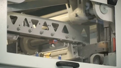 Print press typography machine in work Stock Footage 74103547