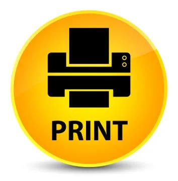 Print (printer icon) elegant yellow round button Stock Illustration