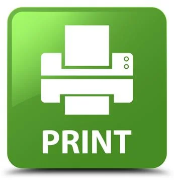 Print (printer icon) soft green square button Stock Illustration