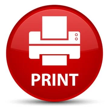 Print (printer icon) special red round button Stock Illustration