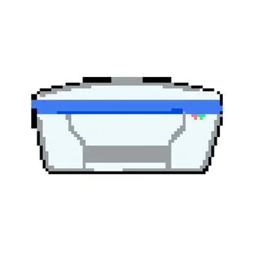 Print printer paper pixel art vector illustration Stock Illustration