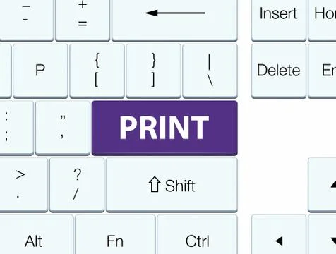 Print purple keyboard button Stock Illustration