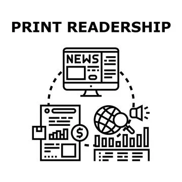 Print readership developing concept vector illustration Stock Illustration