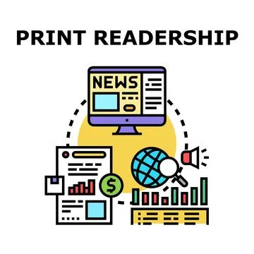 Print readership developing concept vector illustration Stock Illustration