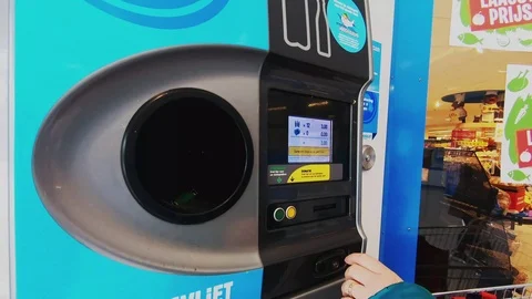 Print the receipt for bottle return. Stock Footage 105150731