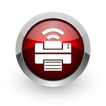 Print red circle web glossy icon. Stock-Illustration