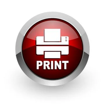 Print red circle web glossy icon. 库存插图