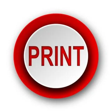 Print red modern web icon on white background. 库存插图