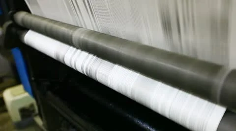 Print roller detail of press machine in work Stock Footage 10730492