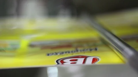 Print roller showing label Stock Footage 77051308