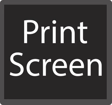 Print screen computer key button on white background. Print screen Illustrazione stock