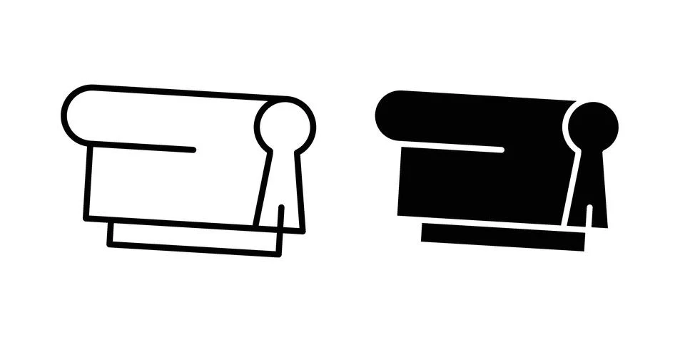 Print screen icon linear versions pack on white background Stock Illustration