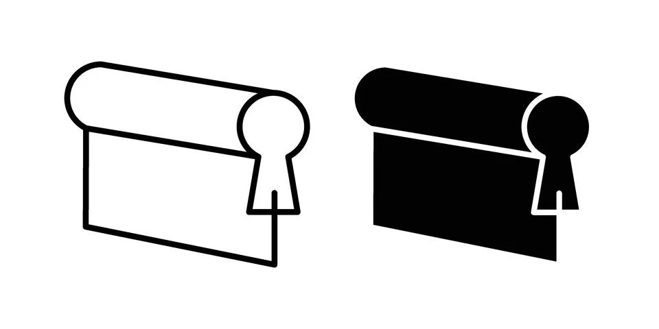 Print screen icon set modern line and solid style collection. Stock Illustration